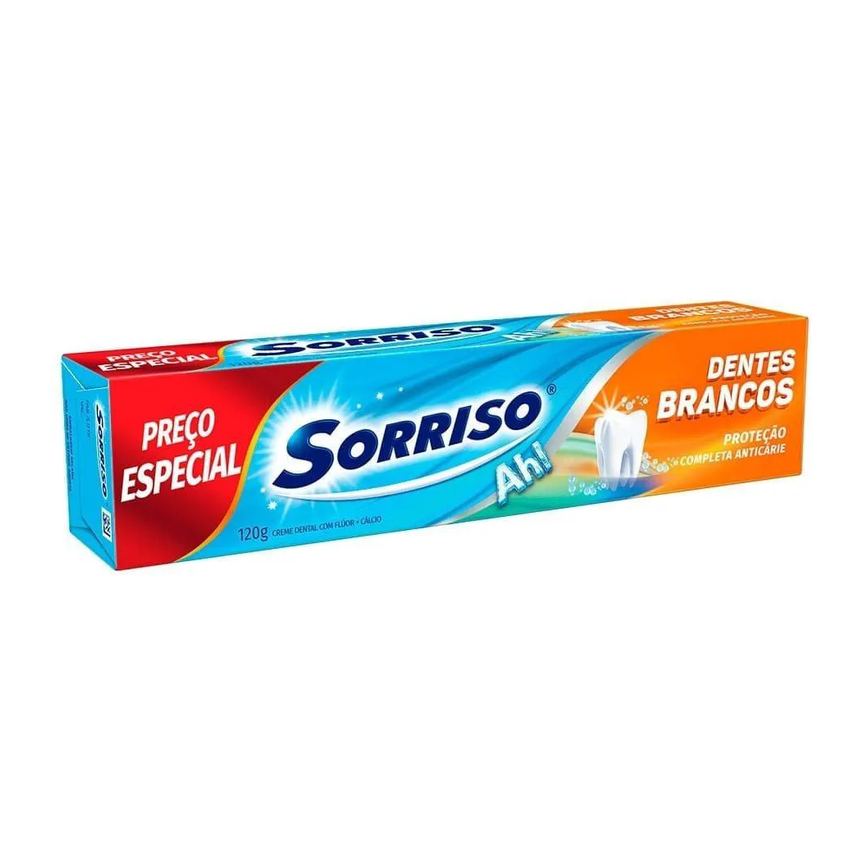 Creme Dental Sorriso Dentes Brancos 120g 12 unidades