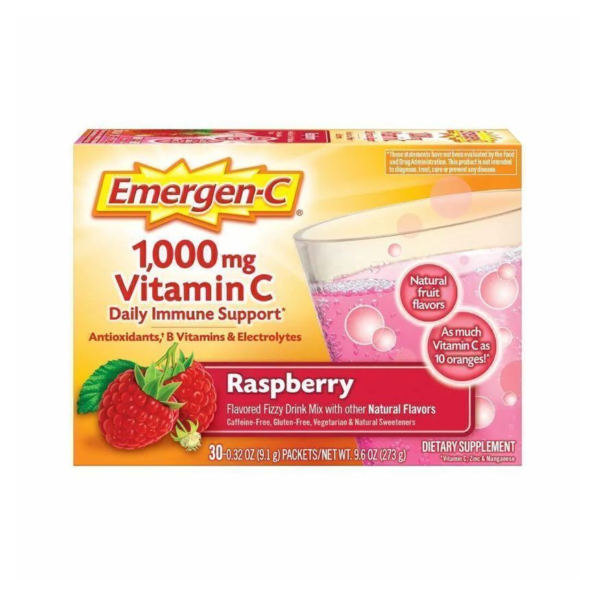 Emergen-c 1000mg Vitamina C Rasberry com 30 Saches