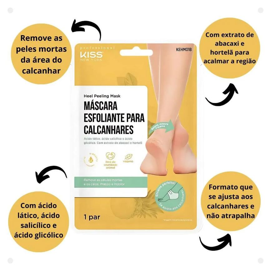 Máscara Esfoliante para Calcanhares Kiss New York Kehm01b
