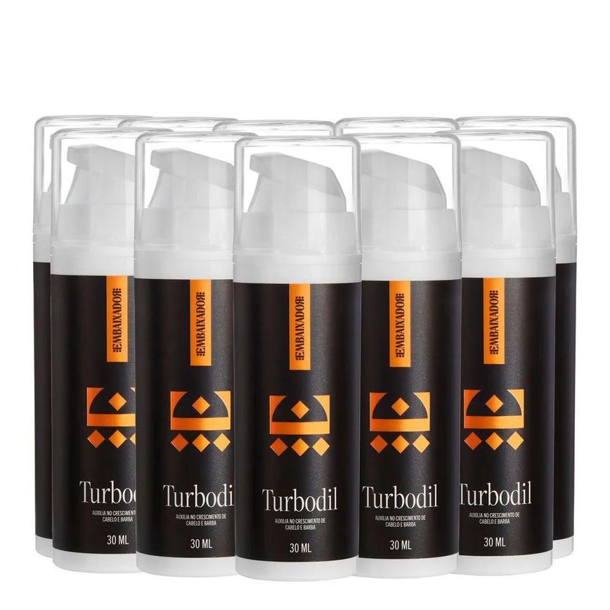 Kit 10 Blend Crescimento Barba e Cabelo Turbodil Embaixador 30ml