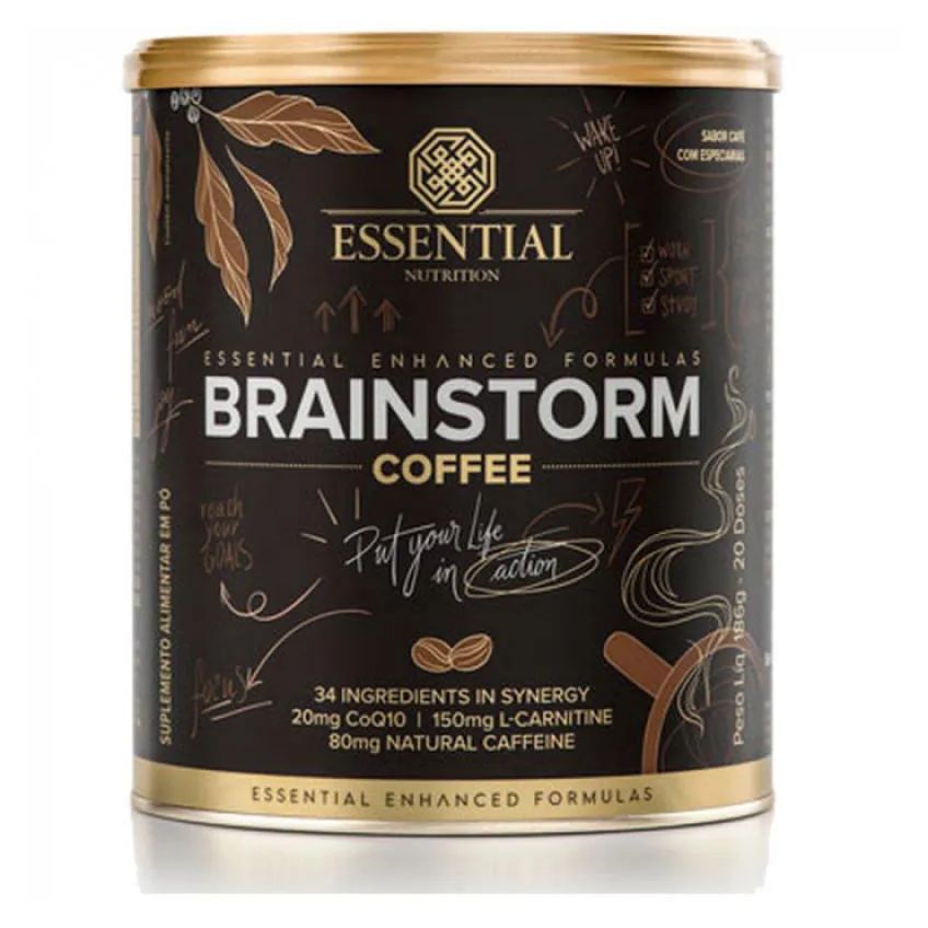 Brainstorm Coffee com Coq10 + Tcm - Café com Especiarias - 186g - Essential Nutrition