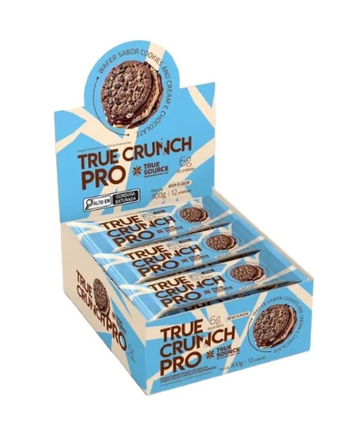 Wafer Proteico True Crunch Pro Cookies And Cream 25G True Source 12 unidades