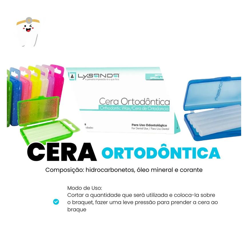 Cera Ortodôntica para Aparelho Proteção Labios 50 Bastões