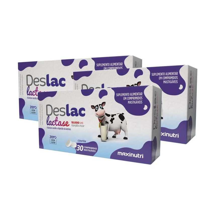 Kit 3 Deslac Mastigável 30 Cápsulas Maxinutri