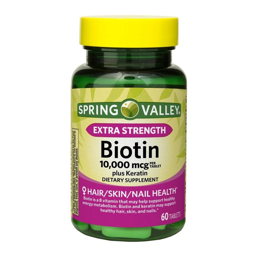Biotina 10.000mcg com Queratina 60 Capsulas - Spring Valley