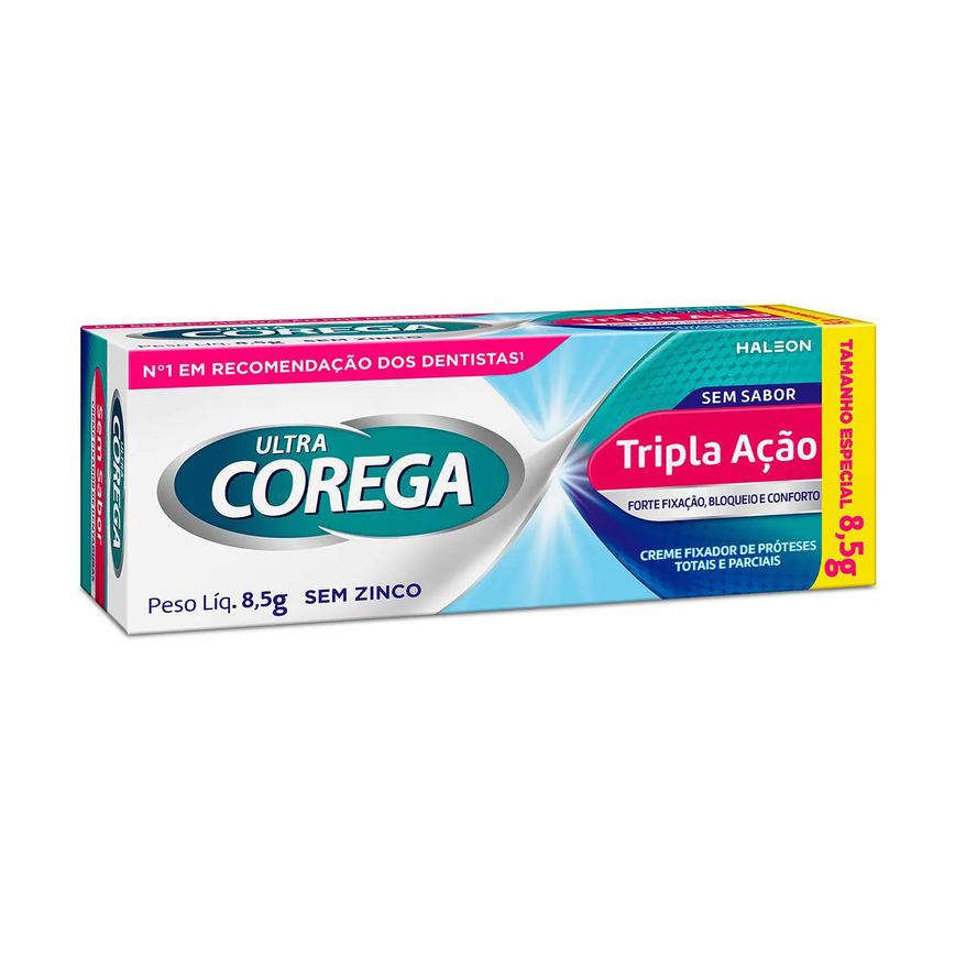 Creme Fixador de Dentadura Ultra Corega Tripla Ação Sem Sabor 8,5g