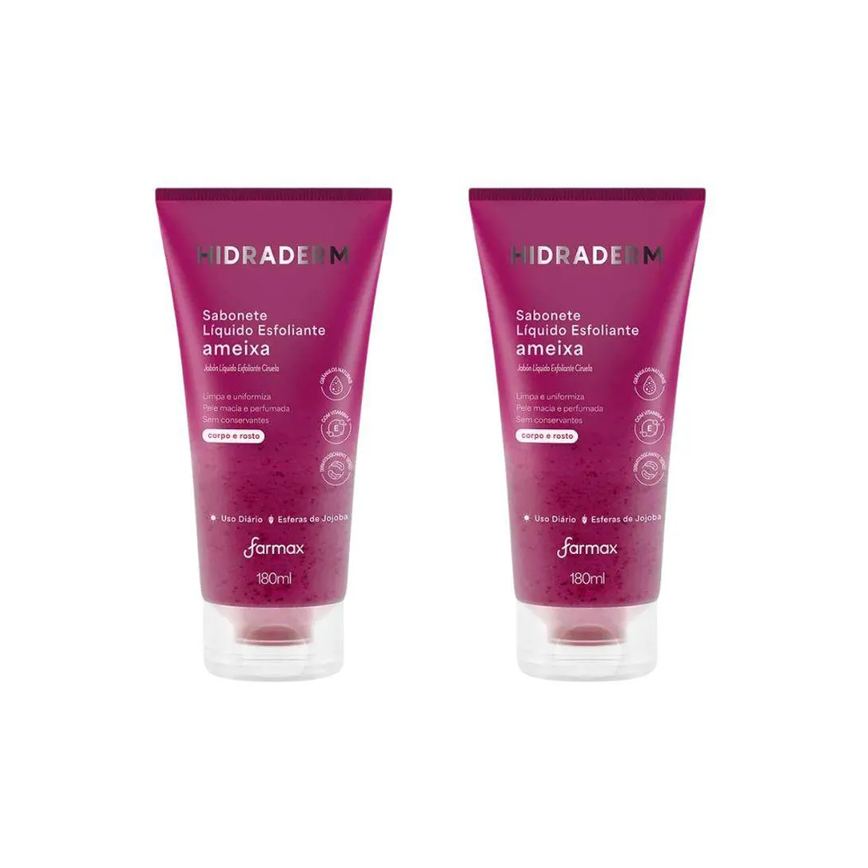 Sabonete Liquido Hidraderm 180ml Esfoliante Ameixa - 2un