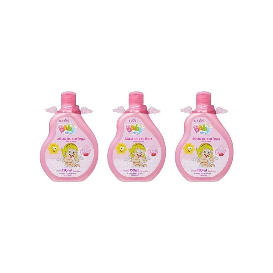 Colonia Muriel Baby 150ML Menina - Kit com 3 unidades