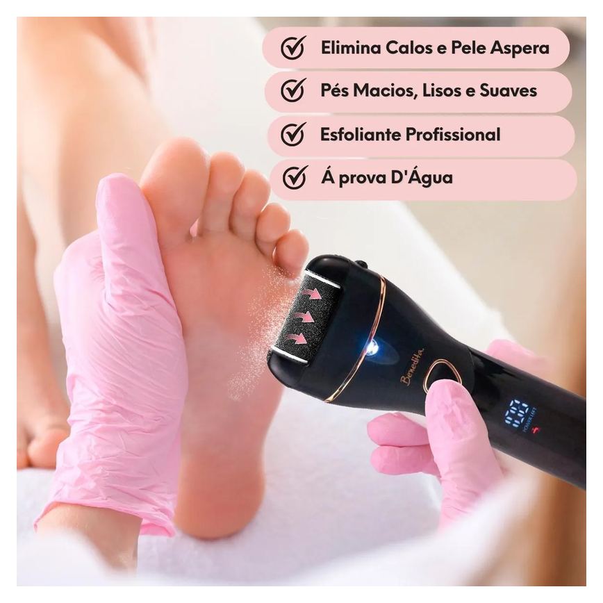 Lixa Elétrica Pés Pedicuro Removedor Calos E Rachaduras + Creme Esfoliante