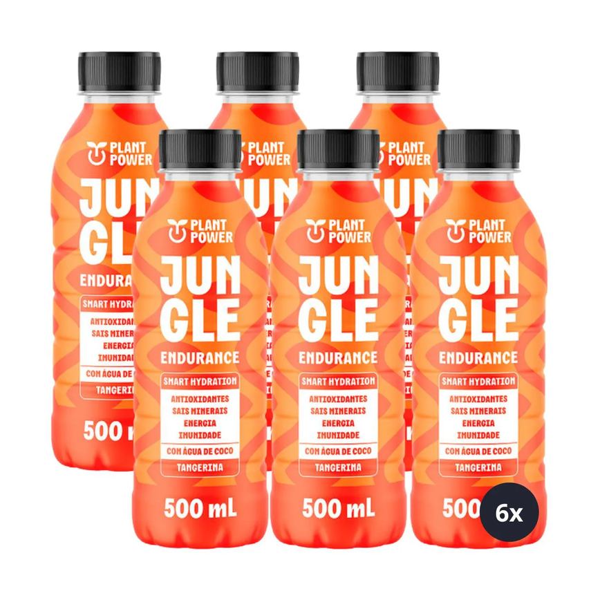 6x Isotônico Jungle Endurance Plant Power Tangerina 500ml