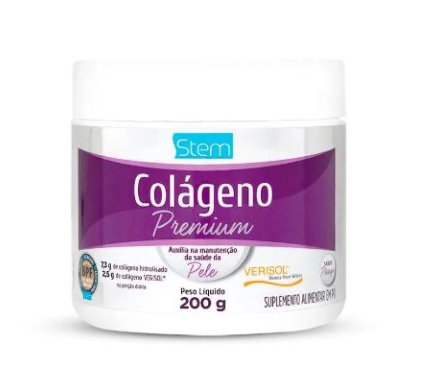 Colágeno Premium Em Pó 200 G Sabor Pessego Stem