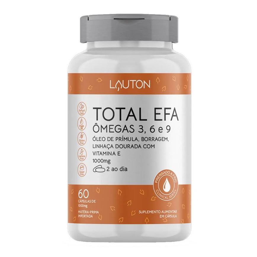 Total Efa Ômegas 3, 6 e 9 1000mg 60 cápsulas - Lauton