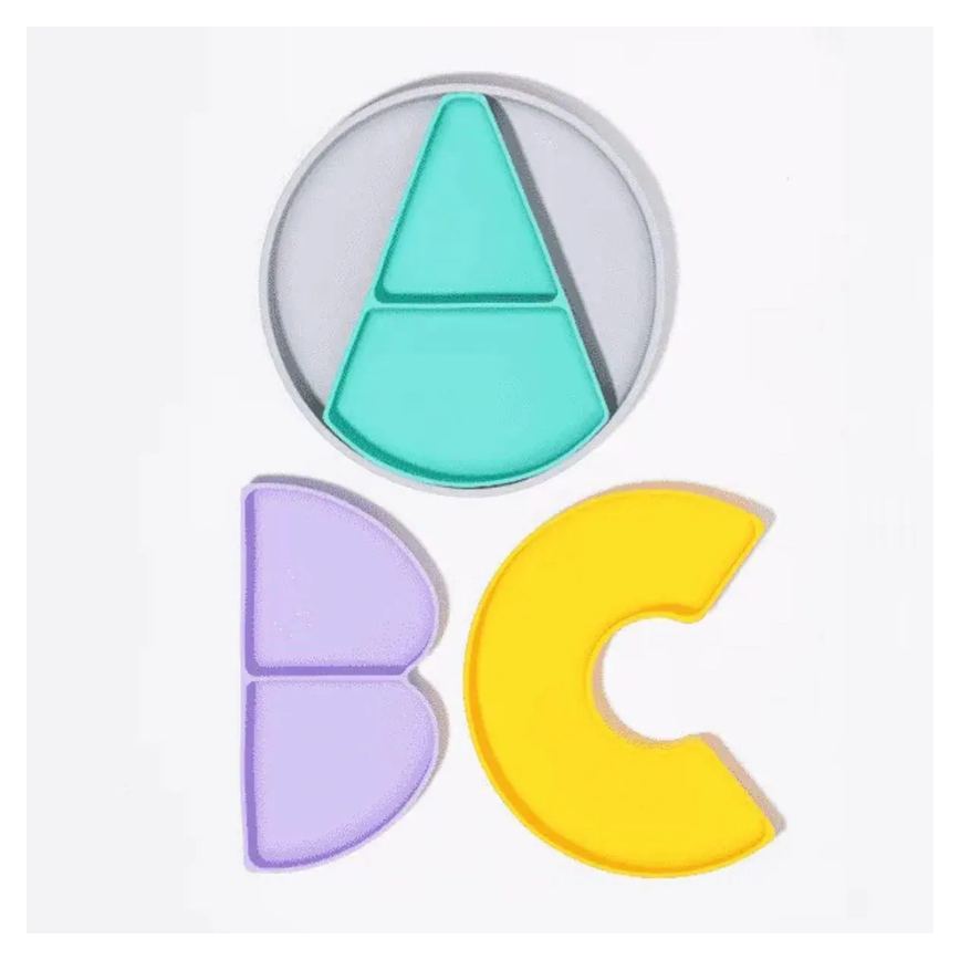 Prato Silicone com Divisórias Removivéis Abc - Petit Piá
