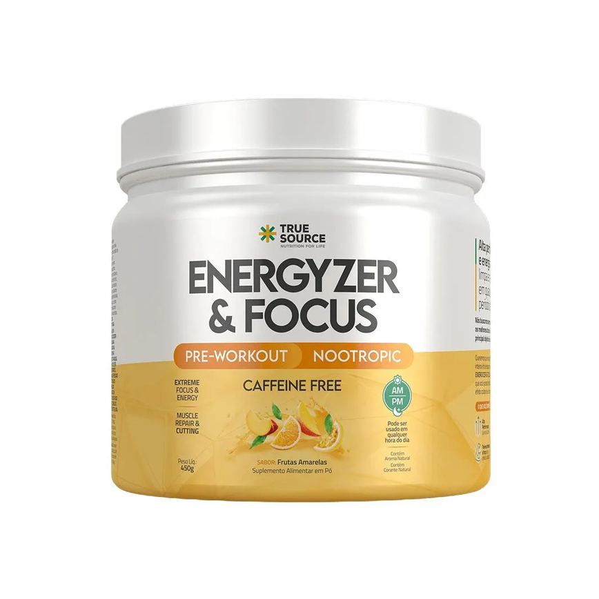 Kit 2x: Energético True Energyzer & Focus Frutas Amarelas True Source 450g