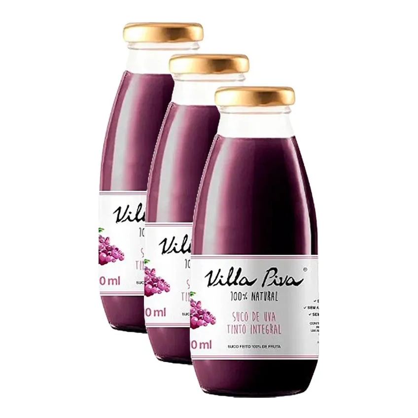 Kit 3x: Suco de Uva Integral Sem Açúcar Villa Piva 300ml