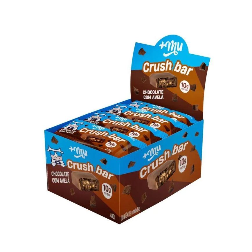 CRUSH BAR DISPLAY 480G (12 UNID 40G) - SABOR: CHOCOLATE C/ AVELã