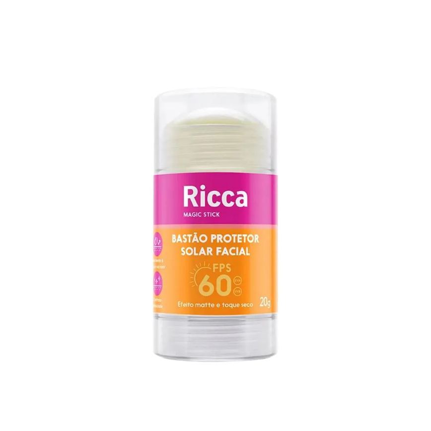 Bastão Protetor Solar Facial Fps60 Efeito Matte 20g Ricca