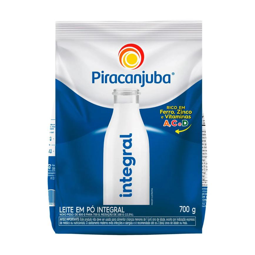 Leite em Pó Integral Piracanjuba 700g