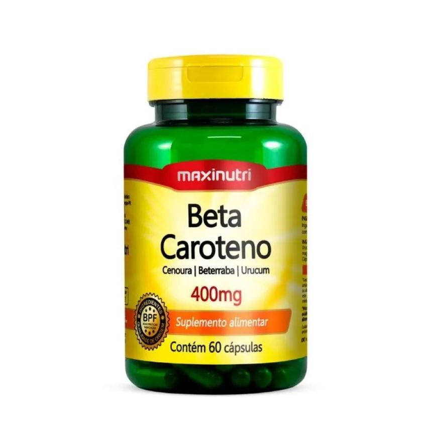Beta Caroteno 400mg (60 Cápsulas) - Maxinutri