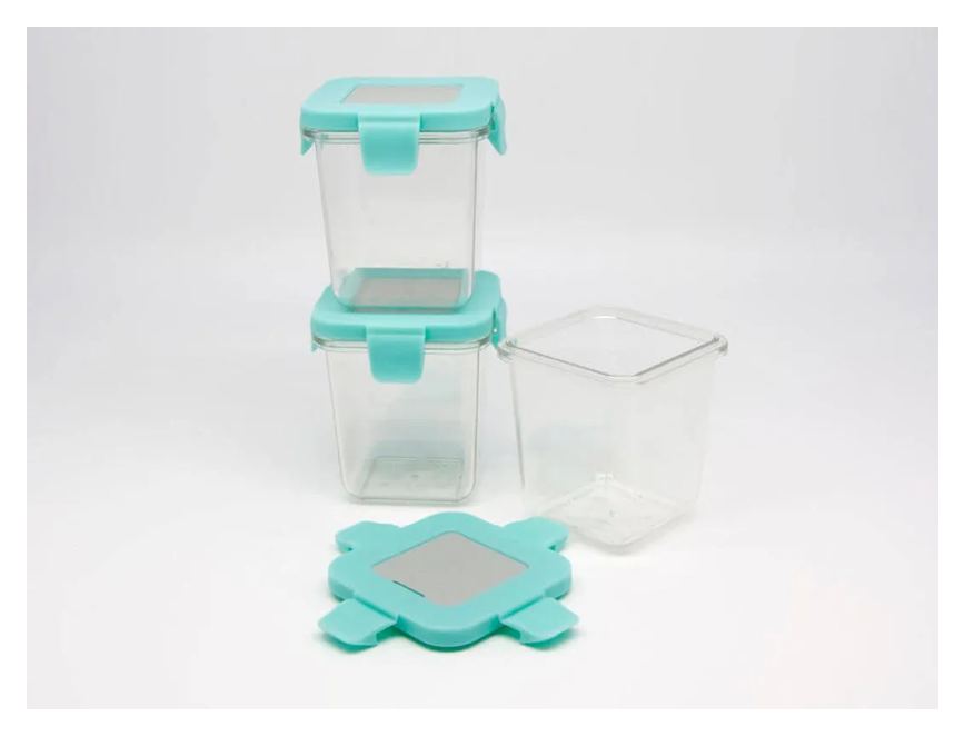 Kit com 3 Potes em Tritan 240ml (vem com Label em Silicone para Escrever) - Marcus & Marcus