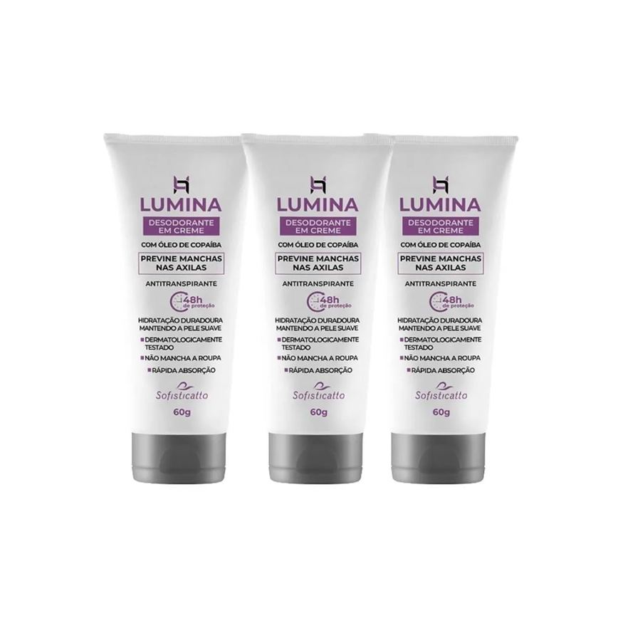 3 Creme Desodorante Antimancha Roupa e Axila 48h de Proteção