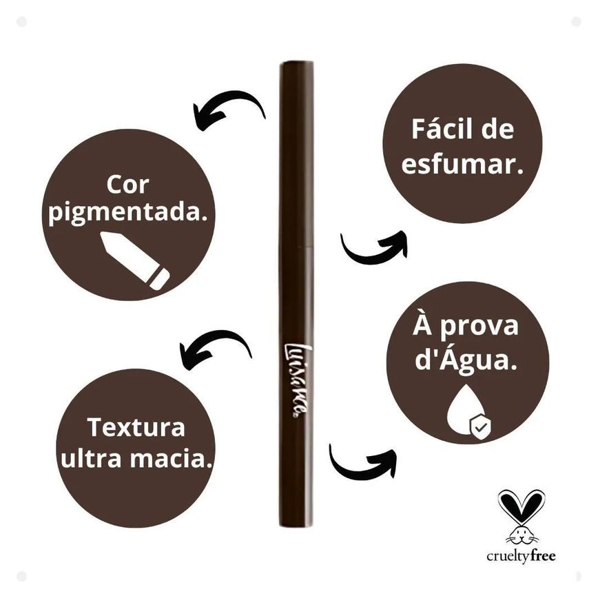 Lápis Retrátil para Sobrancelha Luisance 365 Castanho Escuro Hipoalergênico L5219