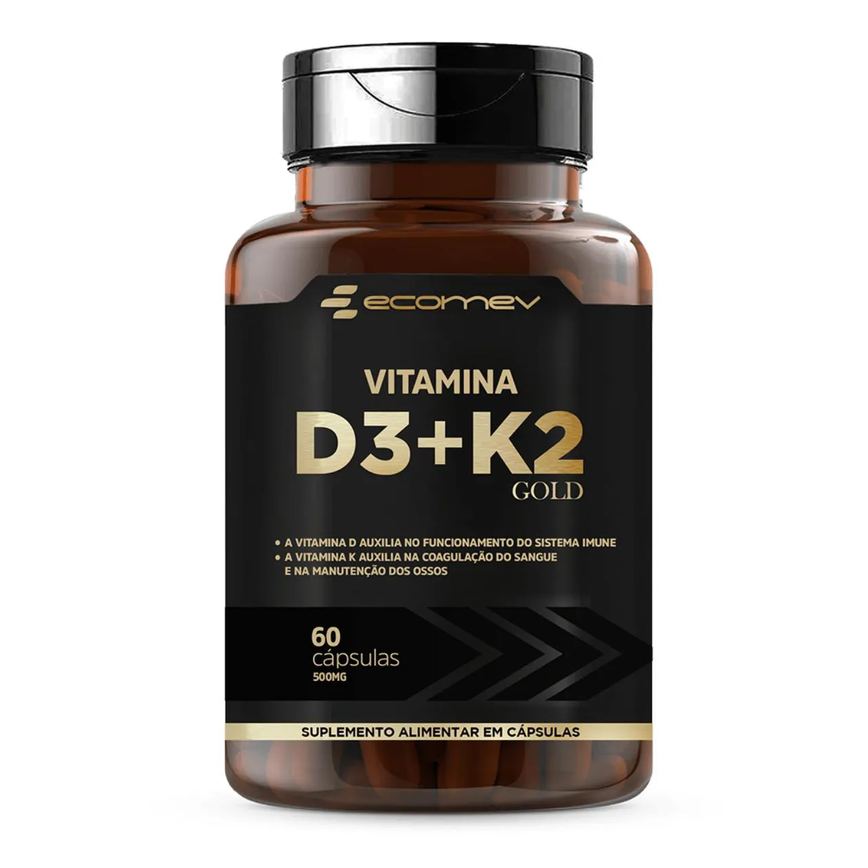 Vitamina D3 2.000ui K2 Mk7 Menaquinona 149mcg 60 cápsulas - Ecomev