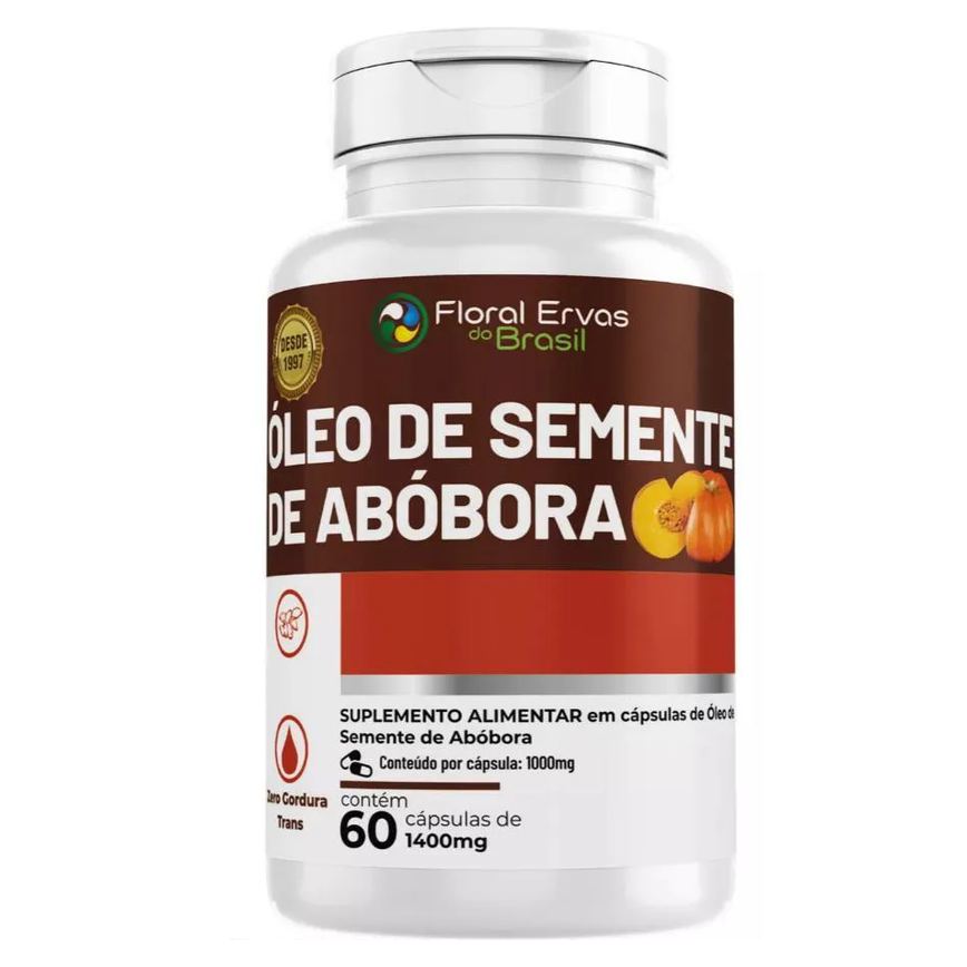 Oleo de Semente de Abobora 1400mg 60 cápsulas - Floral Ervas