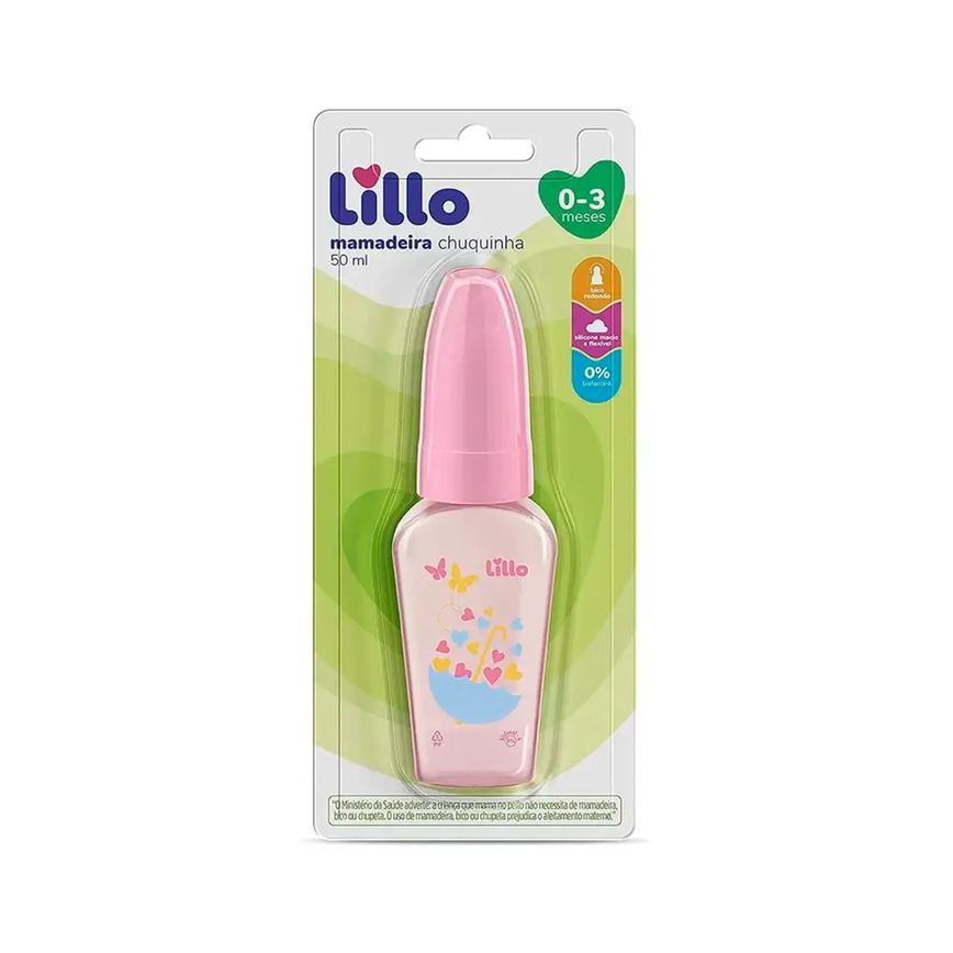 Mamadeira Lillo Miniform Primeiros Passos Tamanho 1 Cor Rosa 50ml - 1 unidade