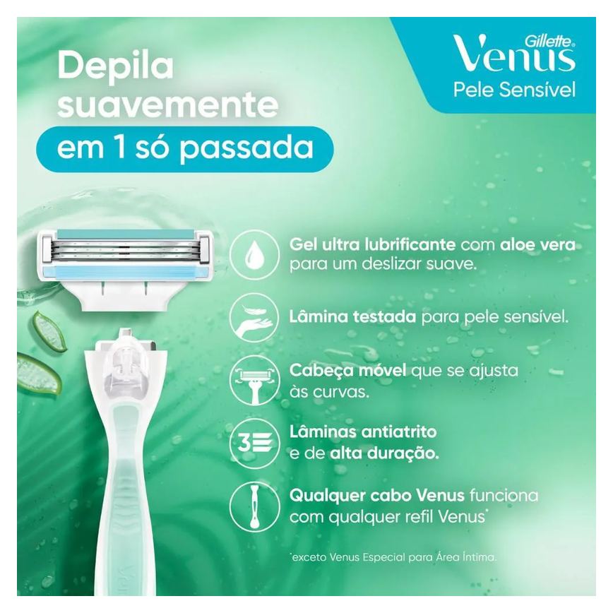 Carga Aparelho Gillette Venus Pele Sensível 4