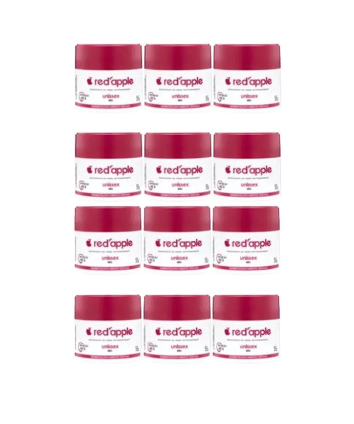 Kit 12 Desodorante Red Apple em Creme Unissex 55g
