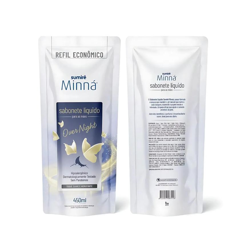 Sabonete Líquida Minná Mãos Sache Over Nigth 450ml