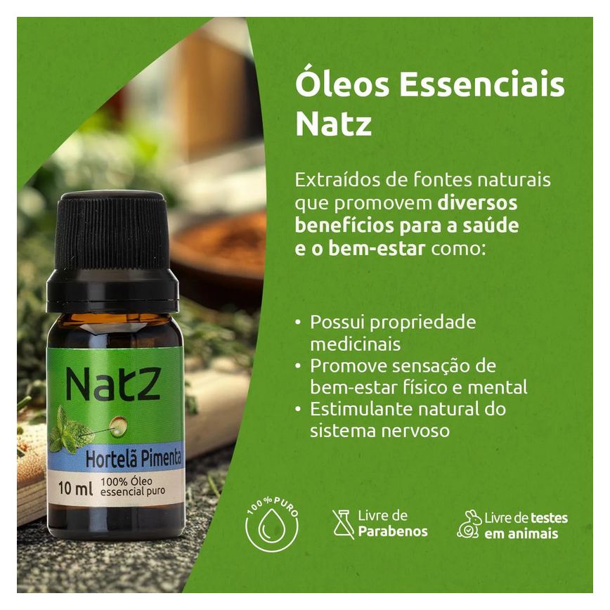 Óleo Essencial Natz Hortelã Pimenta 10ml