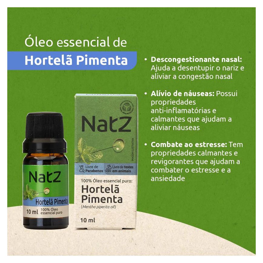 Óleo Essencial Natz Hortelã Pimenta 10ml