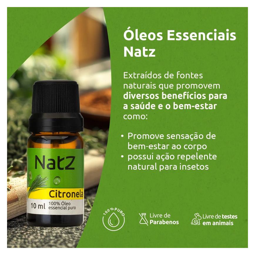 Óleo Essencial Natz Citronela 10ml