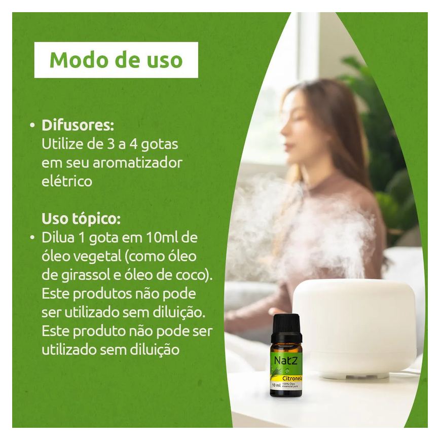 Óleo Essencial Natz Citronela 10ml