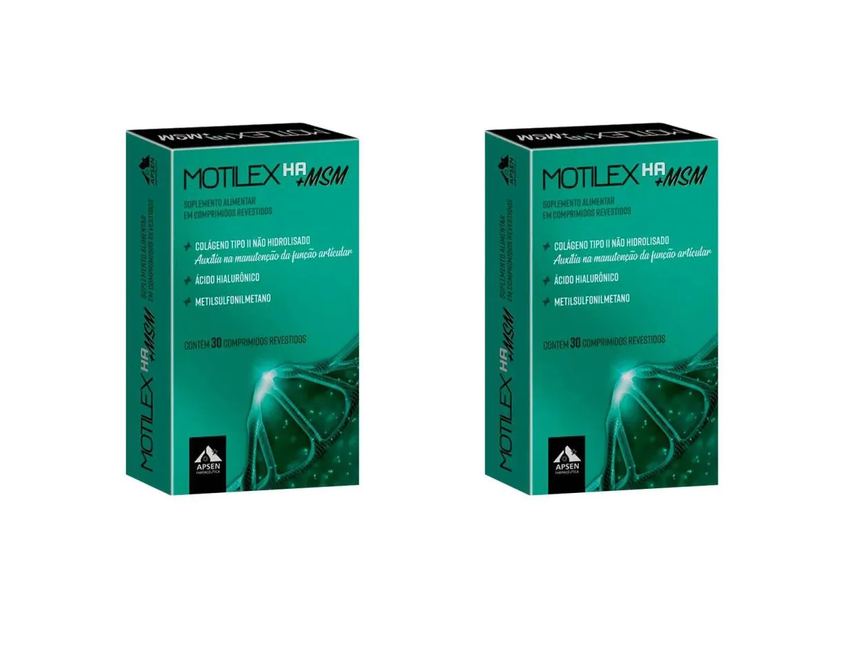 Kit 2 Motilex Ha + Msm Apsen Colágeno + Hialurônico 30cp