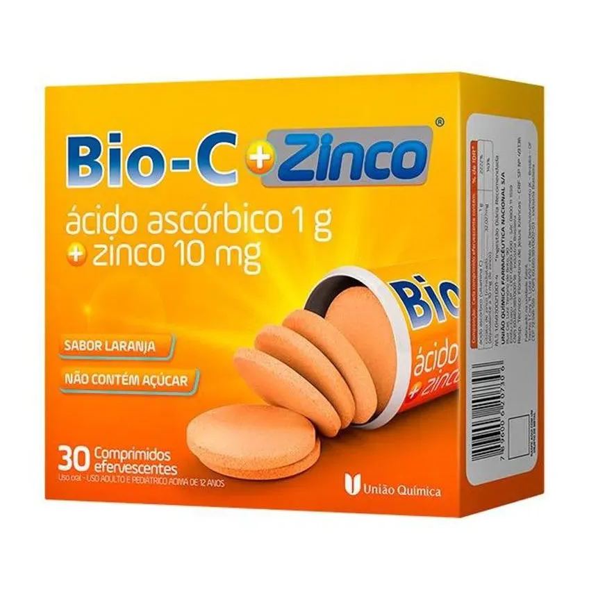 Vitamina C 1g + Zinco Bio-c Imunidade 30cps Efervescentes
