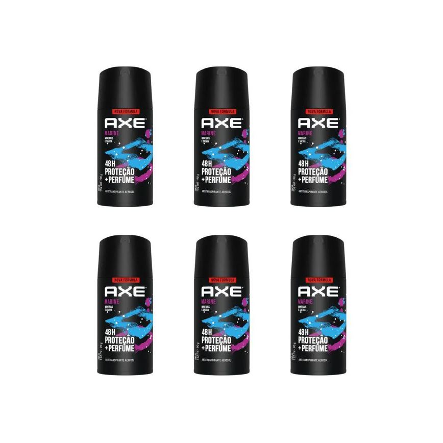 Desodorante Aerossol Axe 150ml Marine - Kit C / 6un