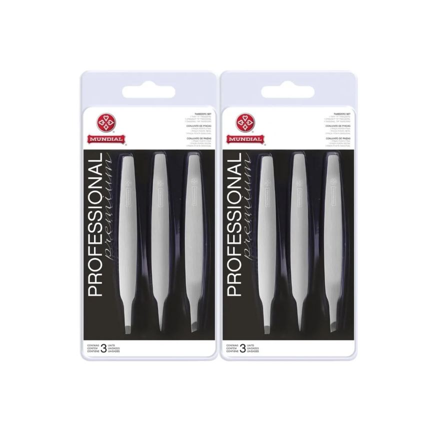 Kit 6 Pinças de Sobrancelha Bc-394 Profissional Aço Mundial