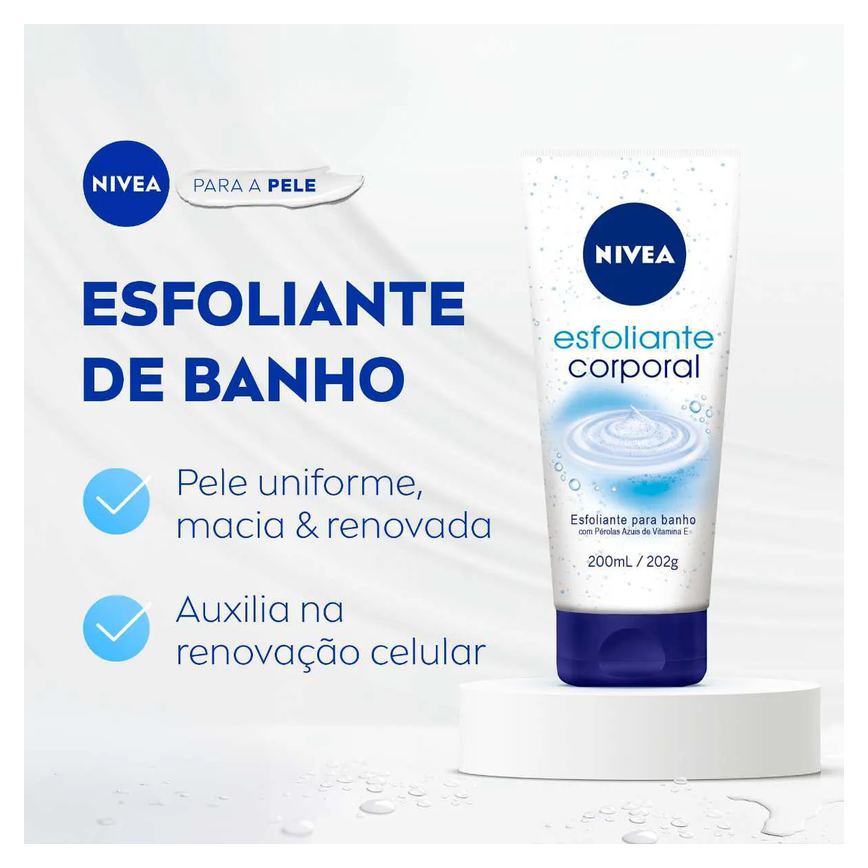 Kit Nivea Esfoliante Corporal para Banho 200ml + Sabonete Líquido Corporal Óleo de Banho 200ml