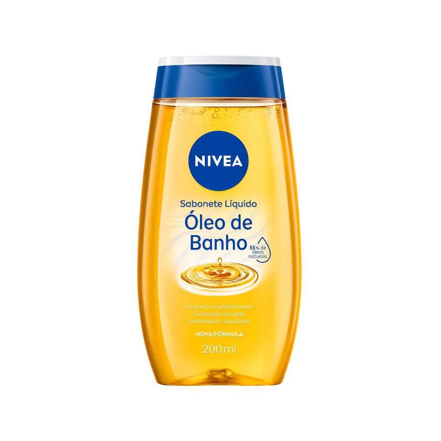Kit Nivea Esfoliante Corporal para Banho 200ml + Sabonete Líquido Corporal Óleo de Banho 200ml