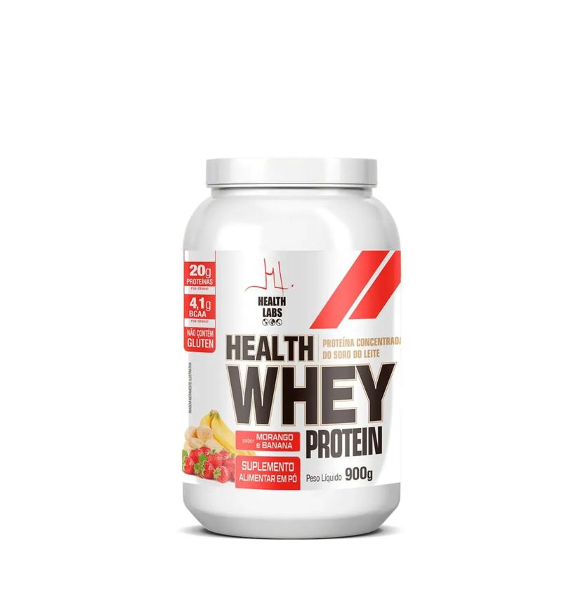 Health Whey Protein 900g - Sabor Morango e Banana - Original