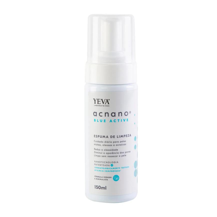 Espuma de Limpeza Facial Acnano Blueactive 150ml – Limpeza Profunda Controle da Oleosidade e Acne