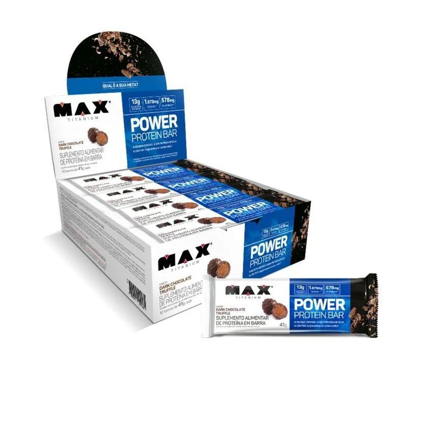 Power Protein Bar Caixa com 12 unidades (492g) - Sabor: Dark Chocolate Truffle