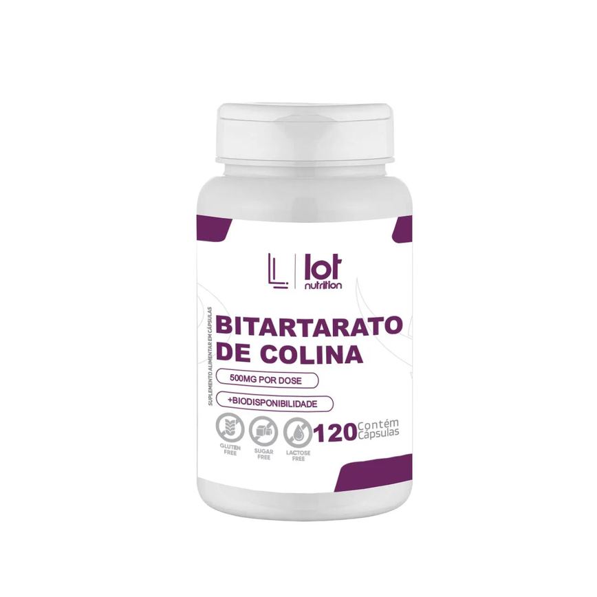 Bitartarato de Colina 450mg 120 cápsulas Foco Mental Memória