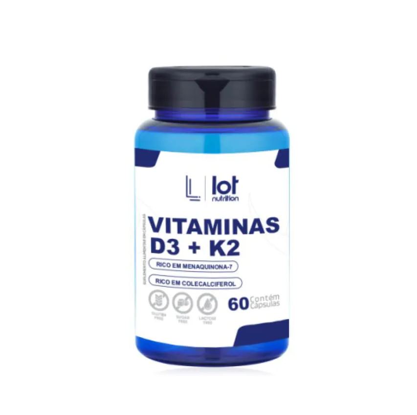 Vitamina D3 2.000ui + K2mk7 60 cápsulas Absorção D+k