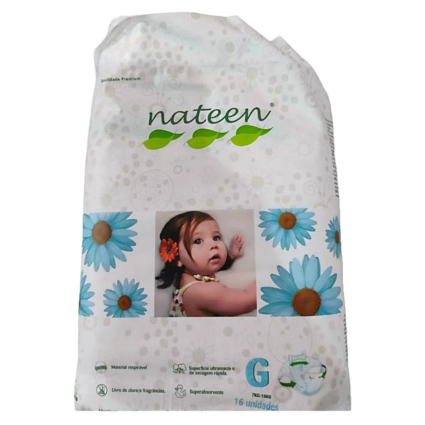 Fralda Slip Pediátrica Nateen Premium G 16 unidades