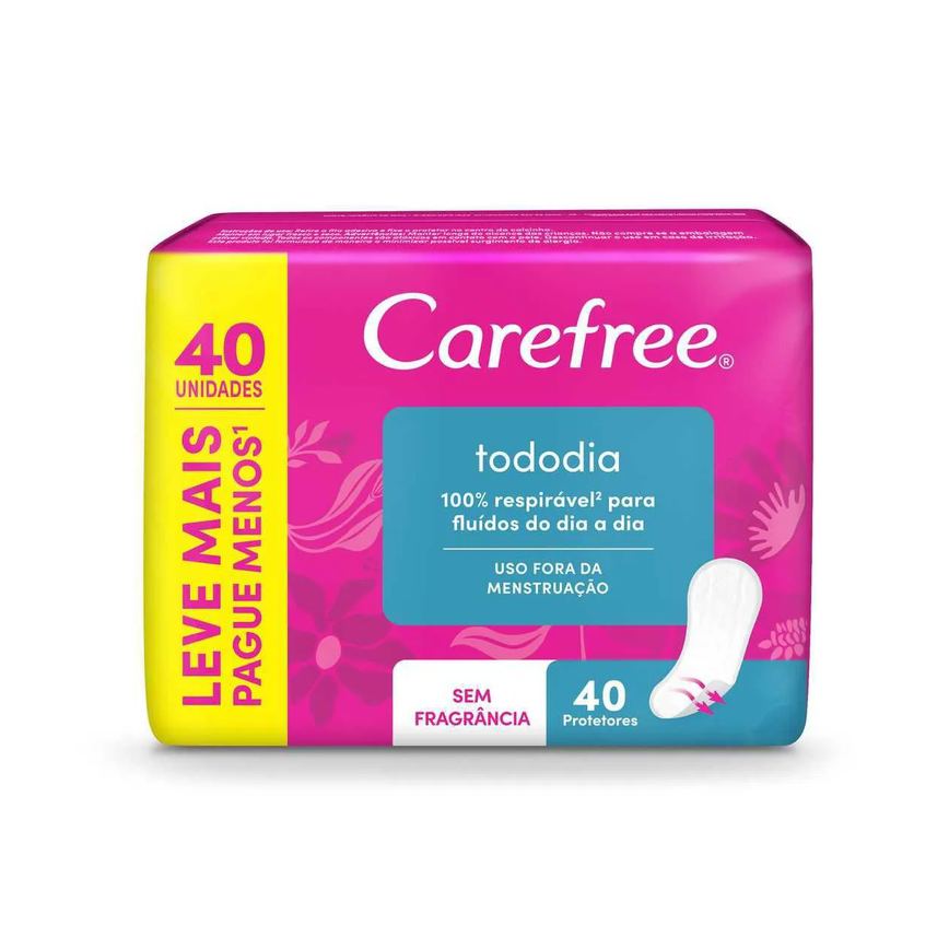 Protetor Diário Carefree Todo Dia Sem Perfume 40 unidades