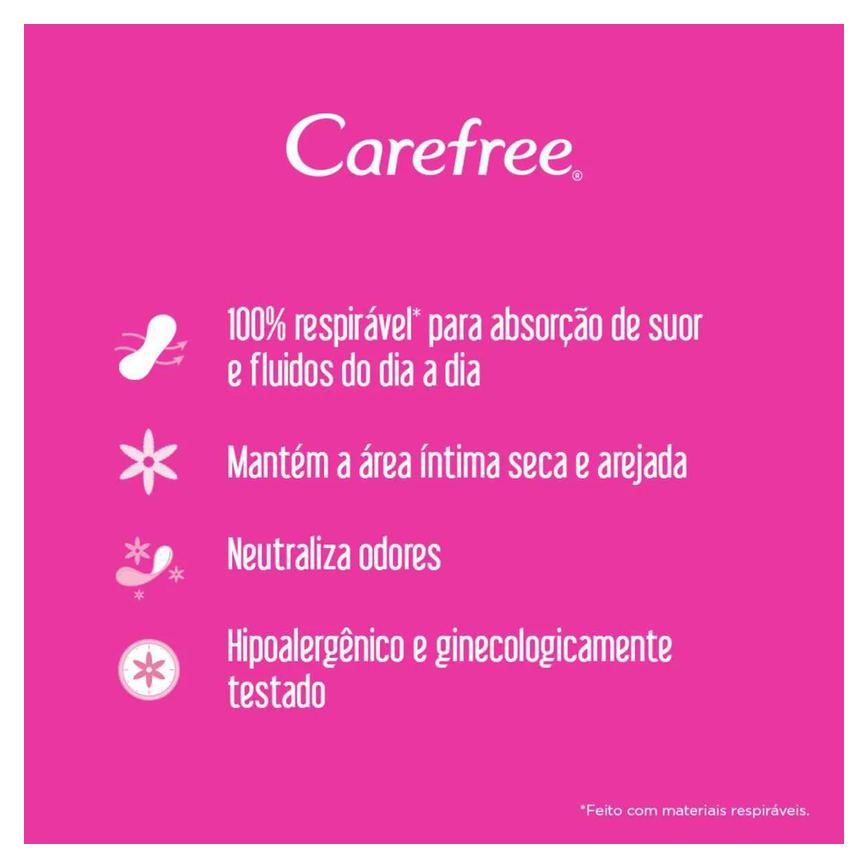 Protetor Diário Carefree Tododia Sem Perfume 80 unidades